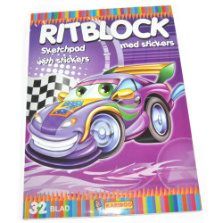 Ritblock, Bil med stickers