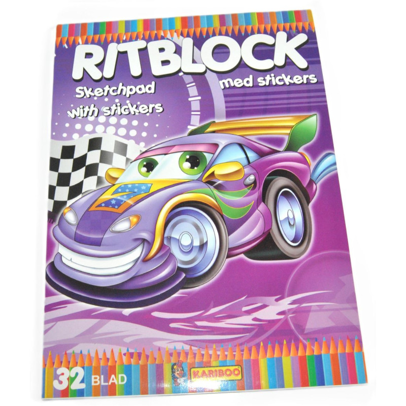Ritblock, Bil med stickers