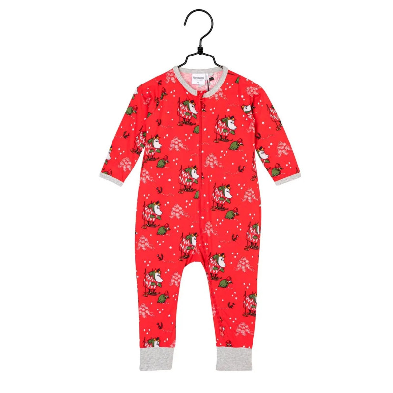 Mumin Jul-pyjamas baby röd